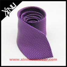 Custom Men ties Small Blue White Dots on Purple Neck Ties for Men